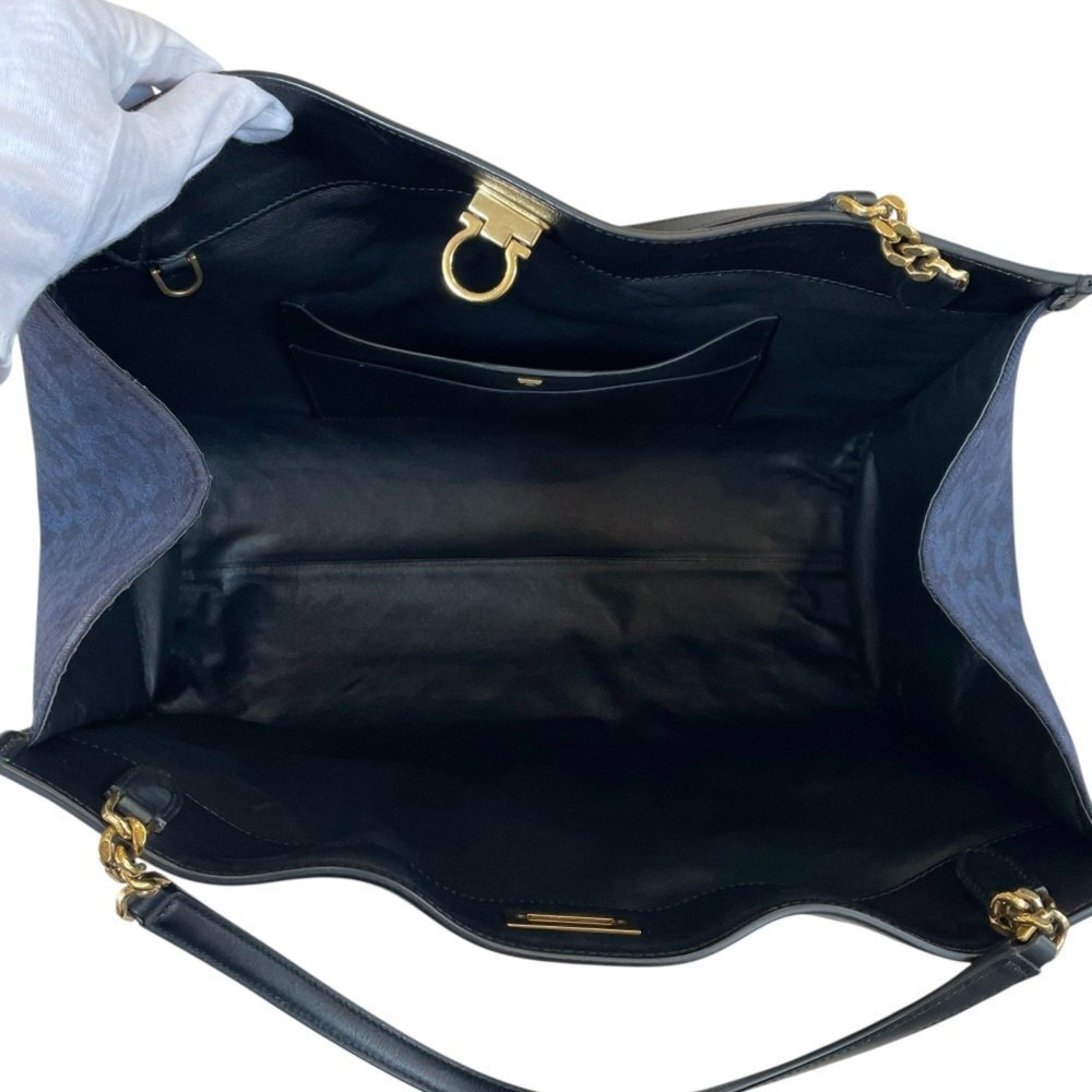 SALVATORE FERRAGAMO Black Monogram Tote Bag - Picture 6 of 16